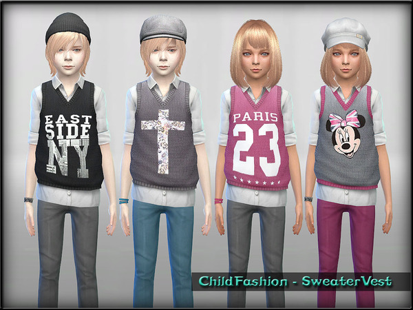 Sims 4 Child Fashion Sweater Vest by ShojoAngel at TSR