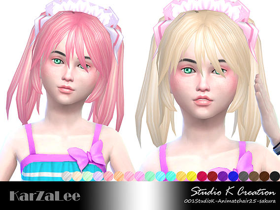 Sims 4 SAKURA Animate hair 25 at Studio K Creation
