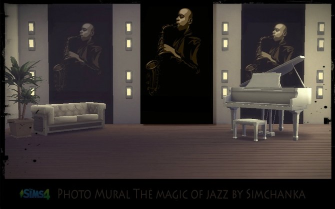 Sims 4 Photo Mural The magic of jazz by Simchanka at ihelensims