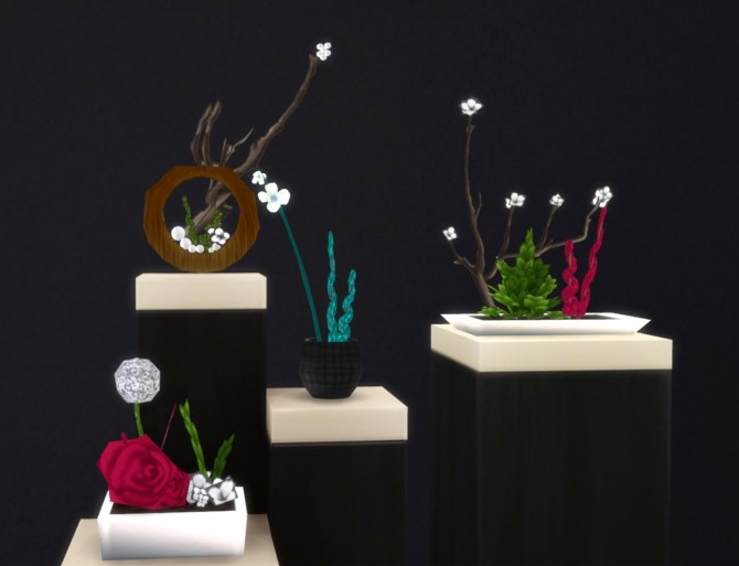 Sims 4 Ikebana Plants Set by Mary Jimenez at pqSims4