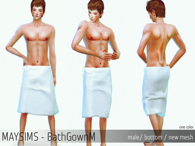 Sims 4 Bath towel wrap for males at May Sims