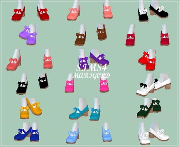 Ribbon mary jane shoes at Marigold » Sims 4 Updates