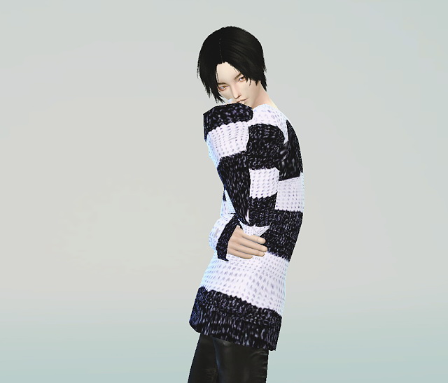 Sims 4 Off shoulder stripe sweater at Marigold