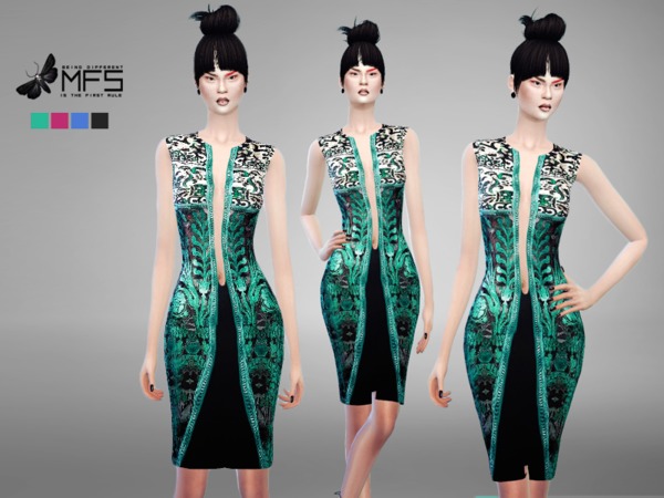 Sims 4 MFS Sumiko Dress by MissFortune at TSR
