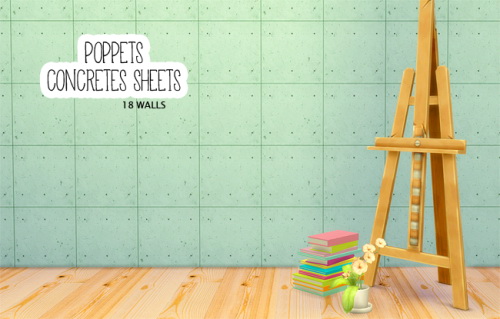 Sims 4 Poppet’s Concrete sheets walls at Lina Cherie