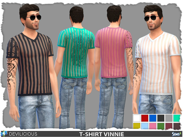 Sims 4 T Shirt Vinnie (12 Colors) by Devilicious at TSR