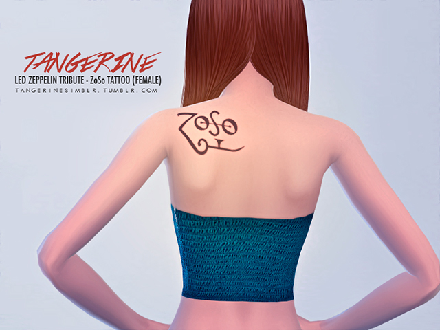 Sims 4 Led Zeppelin Tribute ZoSo Tattoo by tangerine at Sims Fans