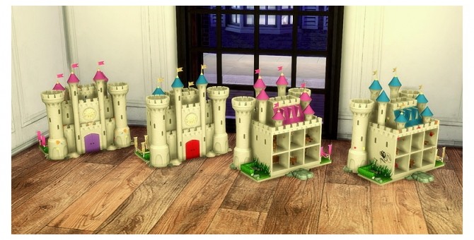 Sims 4 Kids are alright set Castle dollhouse and craft table retextures at Chisami