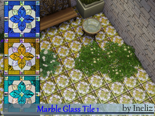 Sims 4 Marble Glass Tile 1 by Ineliz at TSR