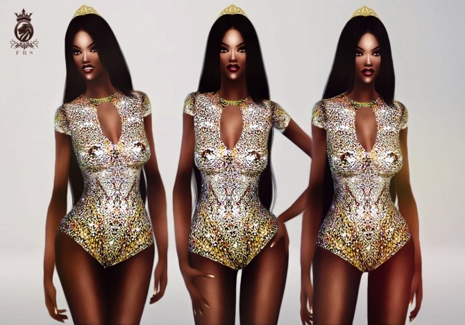 Sims 4 Beyonce Glitter Bodysuit at Fashion Royalty Sims