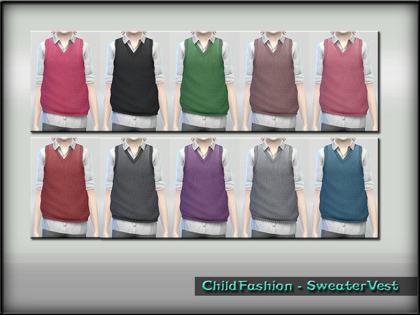 Child Fashion Sweater Vest By Shojoangel At Tsr Sims 4 Updates