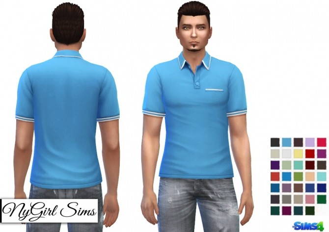 White Striped Polo V2 at NyGirl Sims » Sims 4 Updates