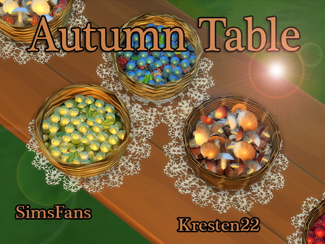 Sims 4 Autumn Table fruits and vegies at Sims Fans