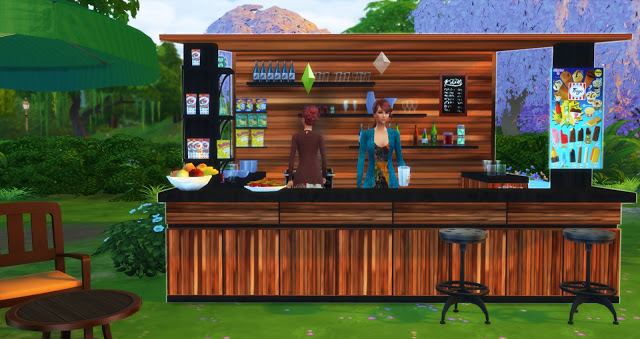 Sims 4 Kiosk in park at pqSims4