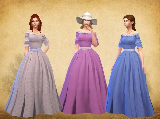 Sims 4 Civil War Fashion dress at My Stuff