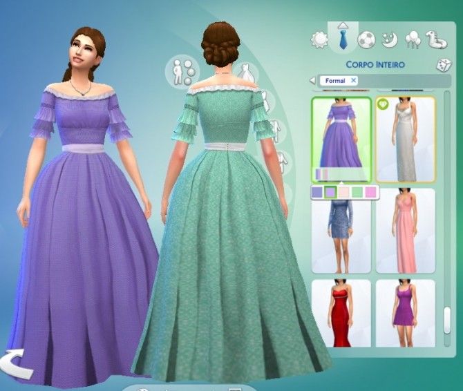 Sims 4 Civil War Fashion dress at My Stuff