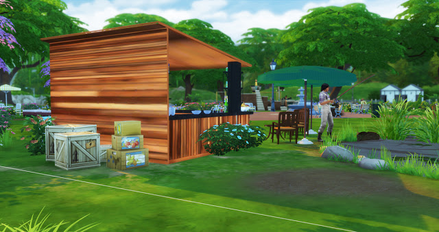 Sims 4 Kiosk in park at pqSims4