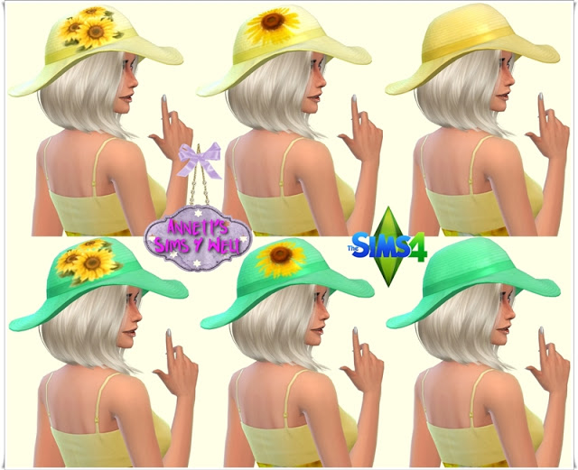 Sims 4 Sunflowers Dresses & Hat at Annett’s Sims 4 Welt