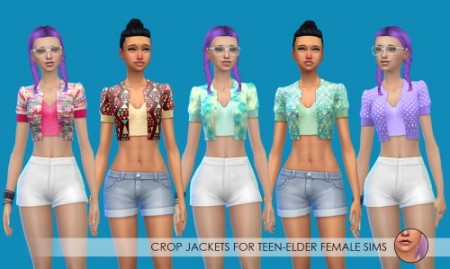 Crop Jackets & Metal Halter Tops at Erica Loves Sims
