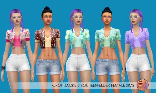 Sims 4 Crop Jackets & Metal Halter Tops at Erica Loves Sims