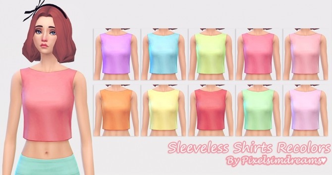 Sims 4 PPS Sleeveless Shirts Recolors at Pixelsimdreams