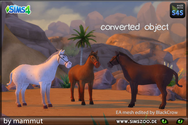 Sims 4 Crows EA Horse by mammut at Blacky’s Sims Zoo