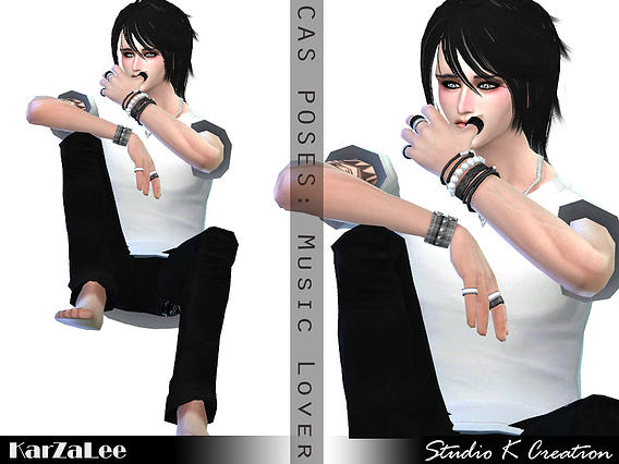 Sims 4 CAS pose replacement MusicLover at Studio K Creation