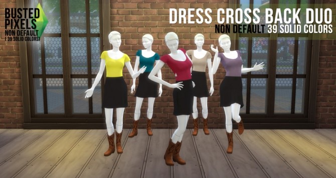 Sims 4 Tops and dresses + hair retextures at Busted Pixels