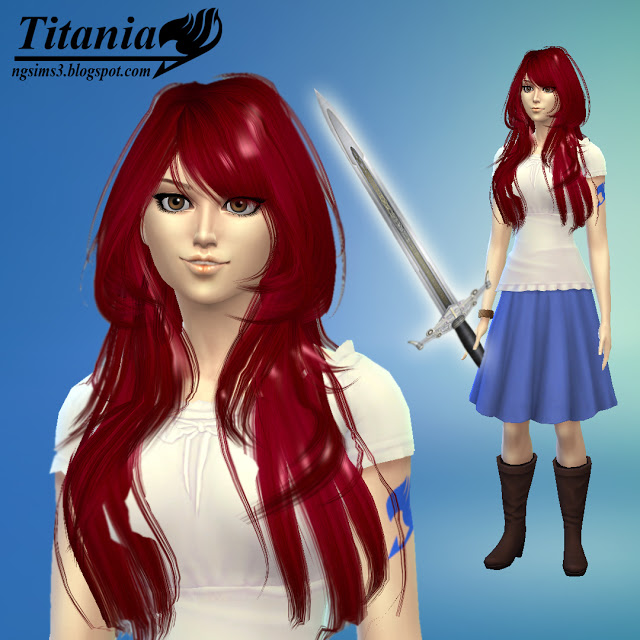 Sims 4 Titania (Erza Scarlet) at NG Sims3