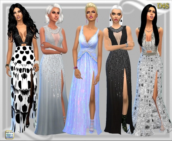 Split Skirt Gown at Dreaming 4 Sims » Sims 4 Updates