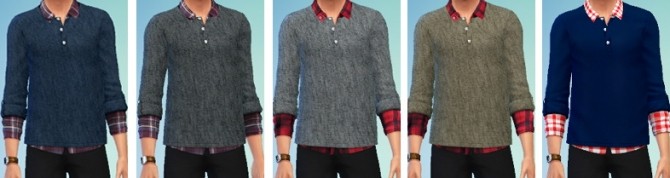 Plaid Layered Sweaters at Marvin Sims » Sims 4 Updates