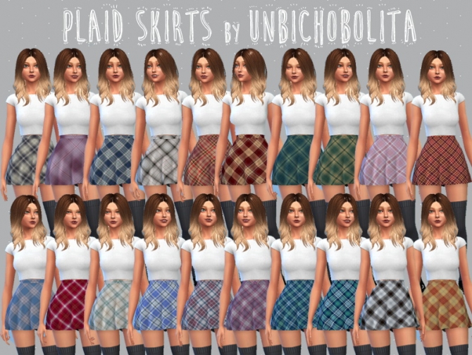 plaid skirt sims 4 cc