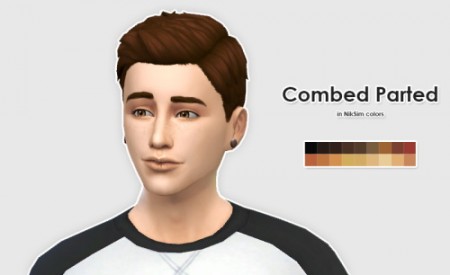 LumiaLoverSims Combed Parted Hair in NikSim Colors at ELLESMEA