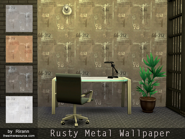 Sims 4 Rusty Metal Wallpaper by Rirann at TSR