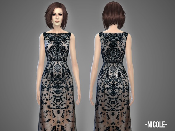 Sims 4 Nicole gown by April at TSR