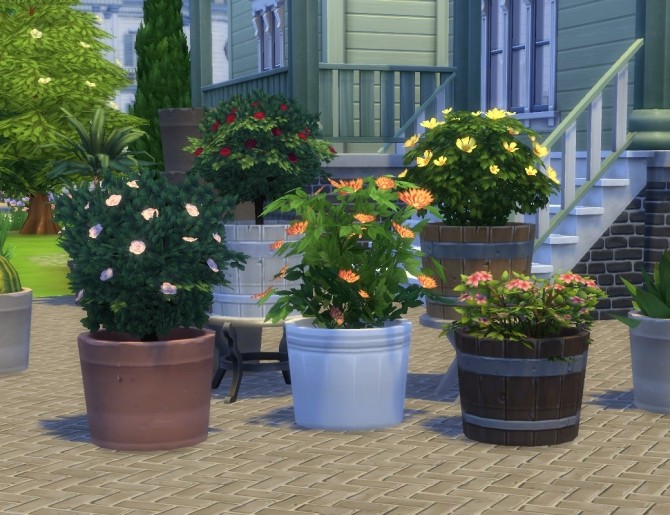 Sims 4 Modular Flower Shrubs + Pot by plasticbox at Mod The Sims
