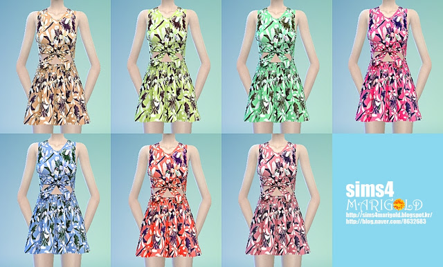Sims 4 Flower summer dress at Marigold