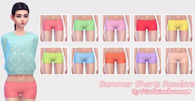 Sims 4 Summer Shorts Recolors at Pixelsimdreams