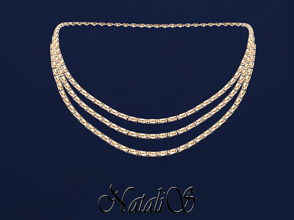 Sims 4 Triple strand necklace by NataliS at TSR