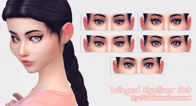 Sims 4 Winged Eyeliner Set at Pixelsimdreams