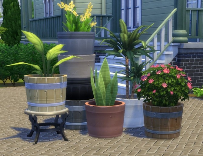 Sims 4 Modular Flower Shrubs + Pot by plasticbox at Mod The Sims