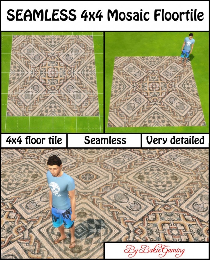 Sims 4 4x4 Mosaic Floor Tile by Bakie at Mod The Sims