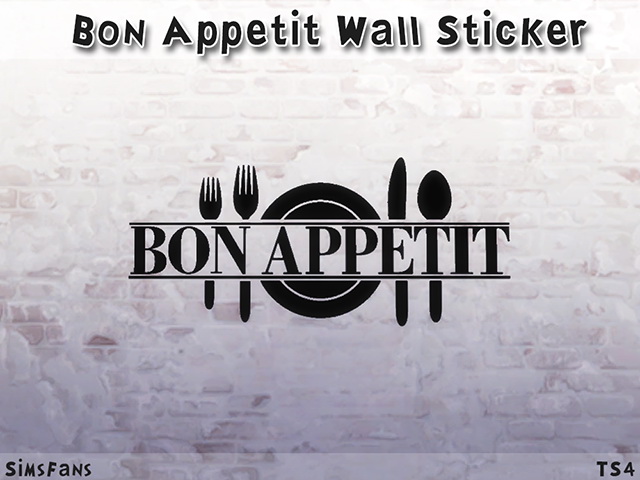 Sims 4 Bon Appetit Wall Sticker by Melinda at Sims Fans