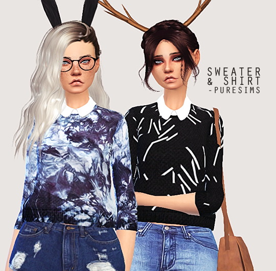 Sims 4 Sweater and shirt at Puresims