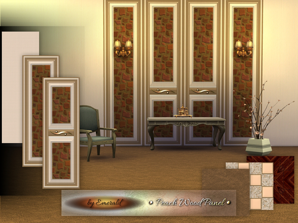 Sims 4 Peach Wood Panel by emerald at TSR