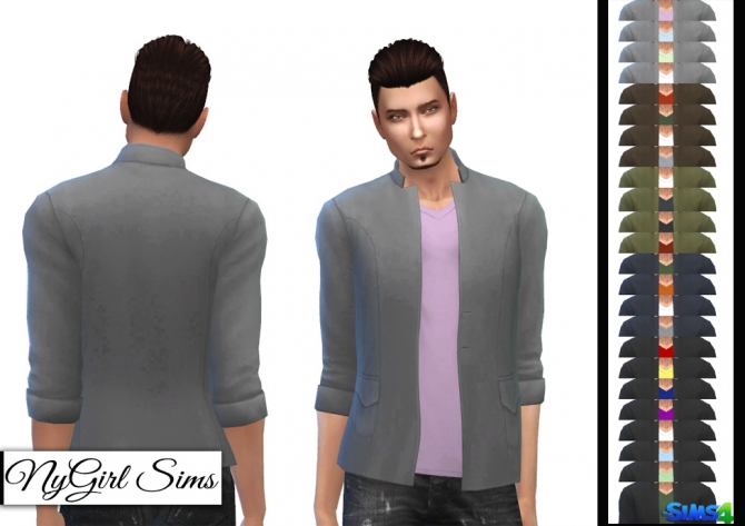 Collar Jacket with Plain Tee at NyGirl Sims » Sims 4 Updates