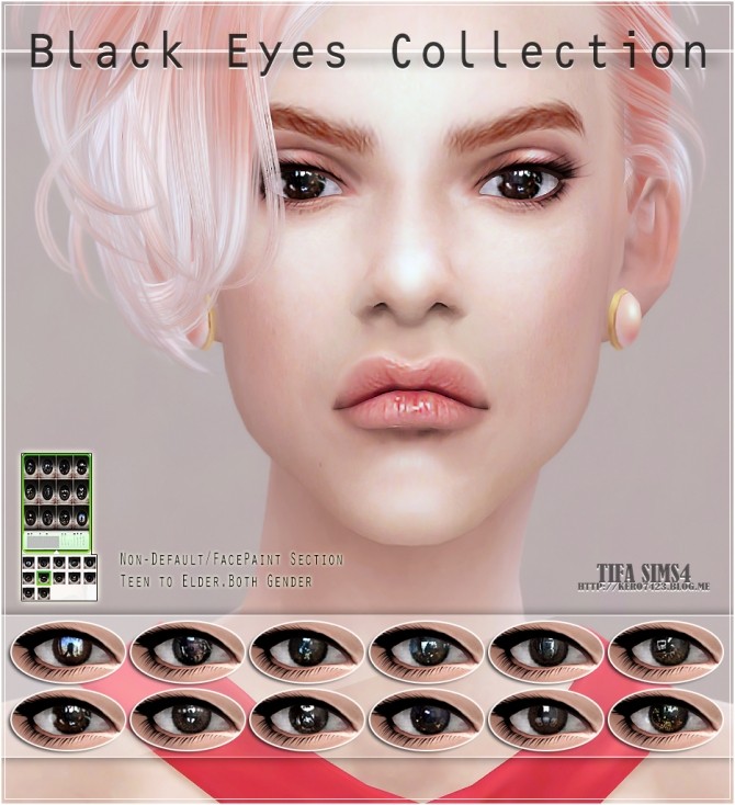 Sims 4 Black eyes collection at Tifa Sims