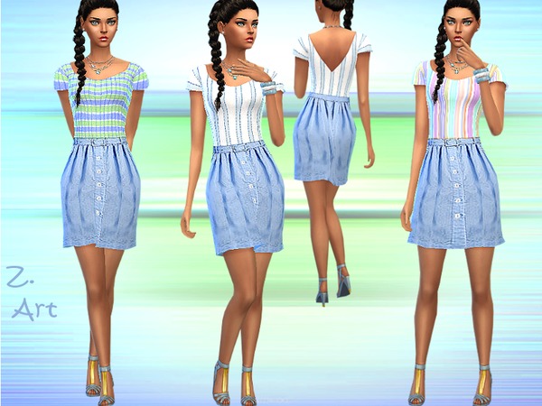 Sims 4 Peppermint dress by Zuckerschnute20 at TSR