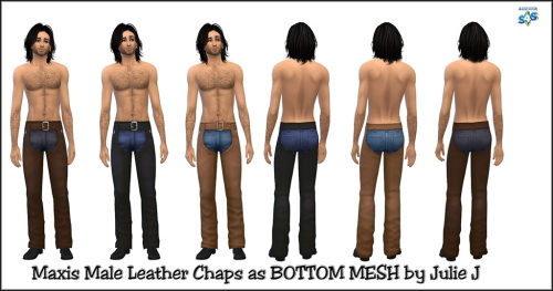 Sims 4 Maxis Male Leather Chap Bottom at Julietoon – Julie J