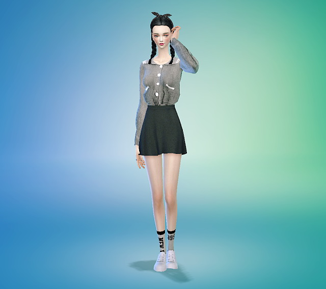 Sims 4 Sailor crop sweater at Marigold